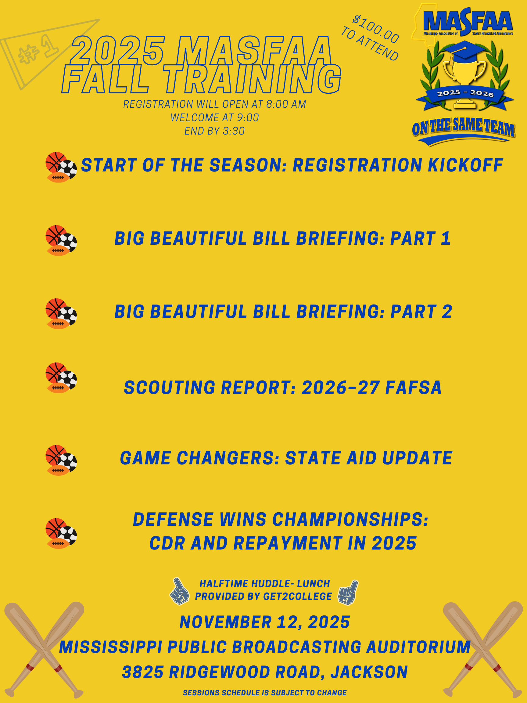 Fall Training Agenda 2025